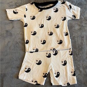 Kids Black and Tan Ying Yang Mickey head Pajama Set